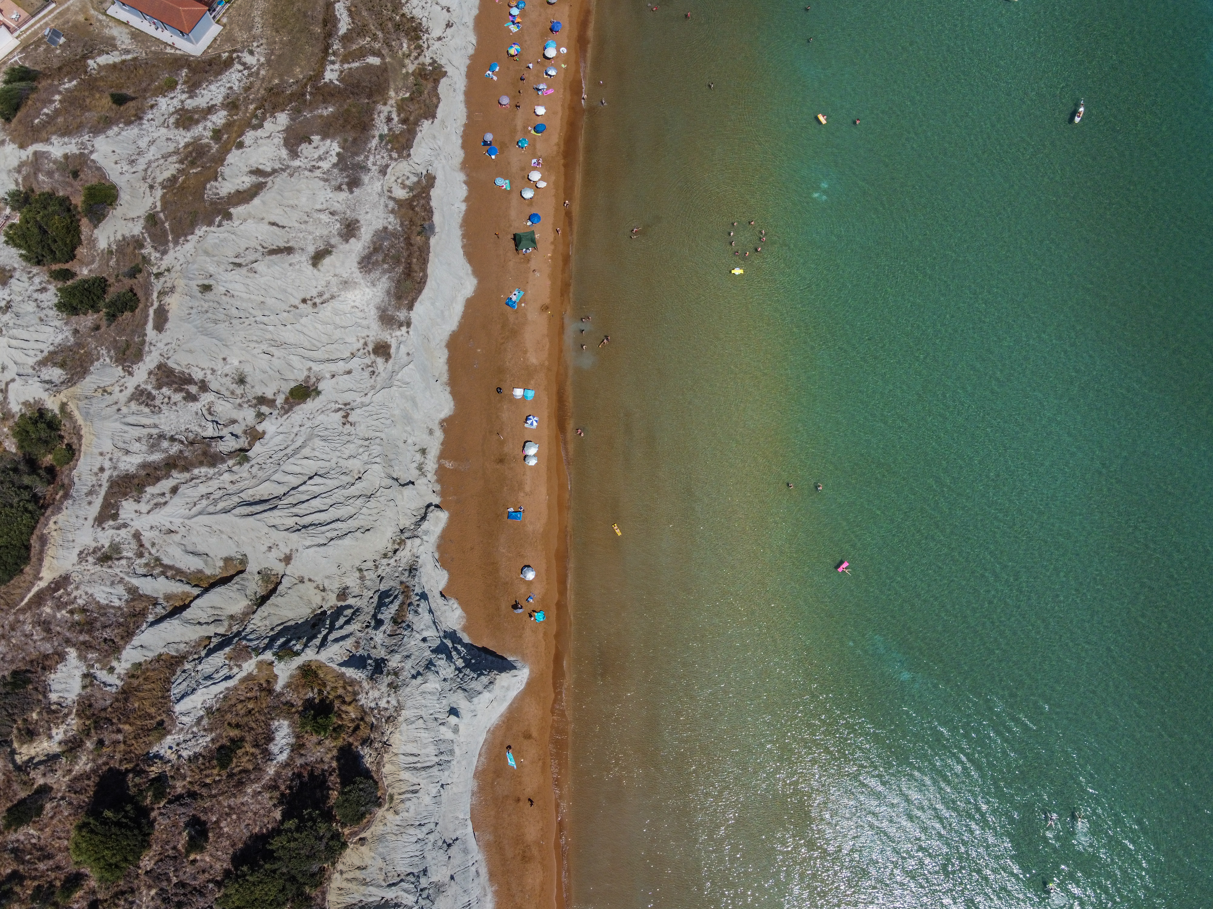 Panoramic view of the beach of Xi from above